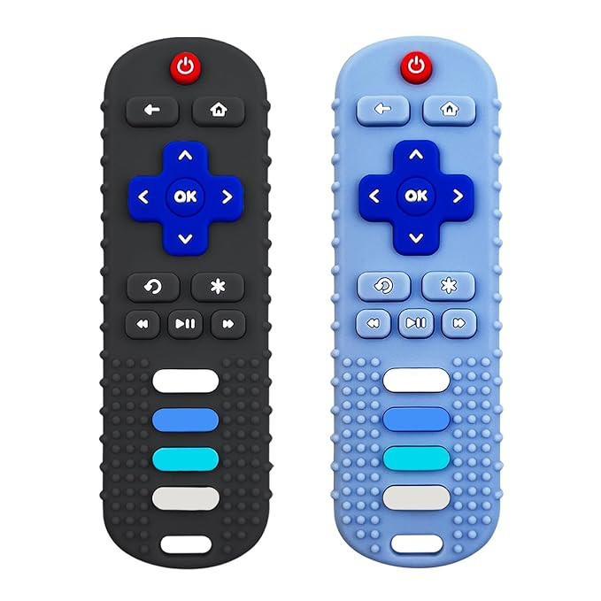 Amazon.com : ERSIHUA 2-Pack Silicone Baby Teething Toys, TV Remote Teethers for 6-12-18 Months In... | Amazon (US)