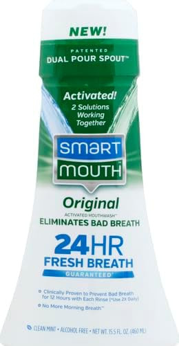 SmartMouth Original Activated Mouthwash - Adult Mouthwash for Fresh Breath - Oral Rinse for 24-Ho... | Amazon (US)