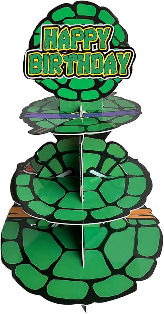 Turtle Cupcake Stand for Table Decorations Green 3-Tier Cupcake Stand for 24 Cupcakes Cartoon Kid... | Amazon (US)