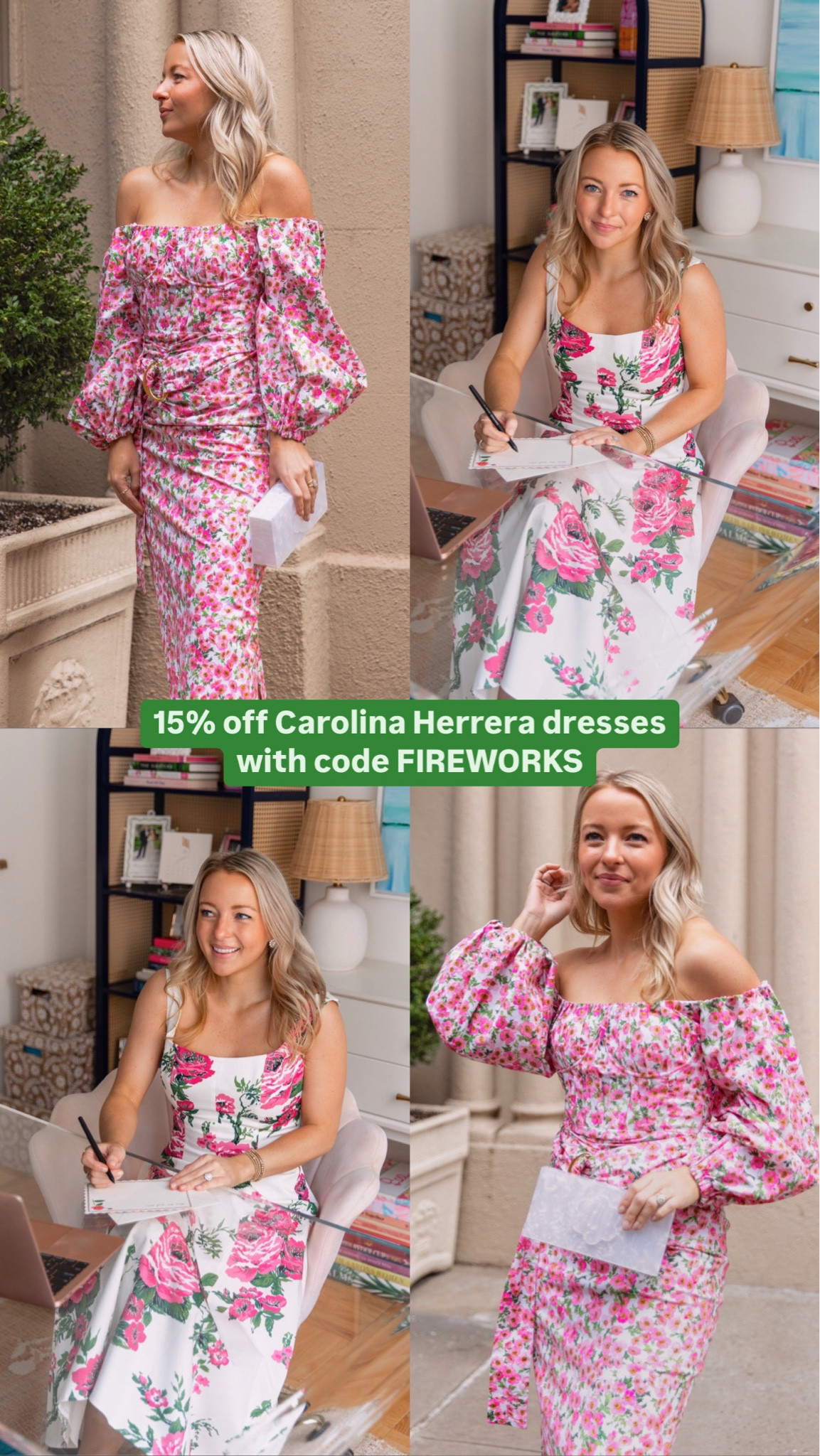 Carolina Herrera dresses on SALE with code FIREWORKS 🌸 These were both true to size for me! They’d made beautiful wedding shower dresses too! 

#LTKSummerSales #LTKWedding #LTKSeasonal