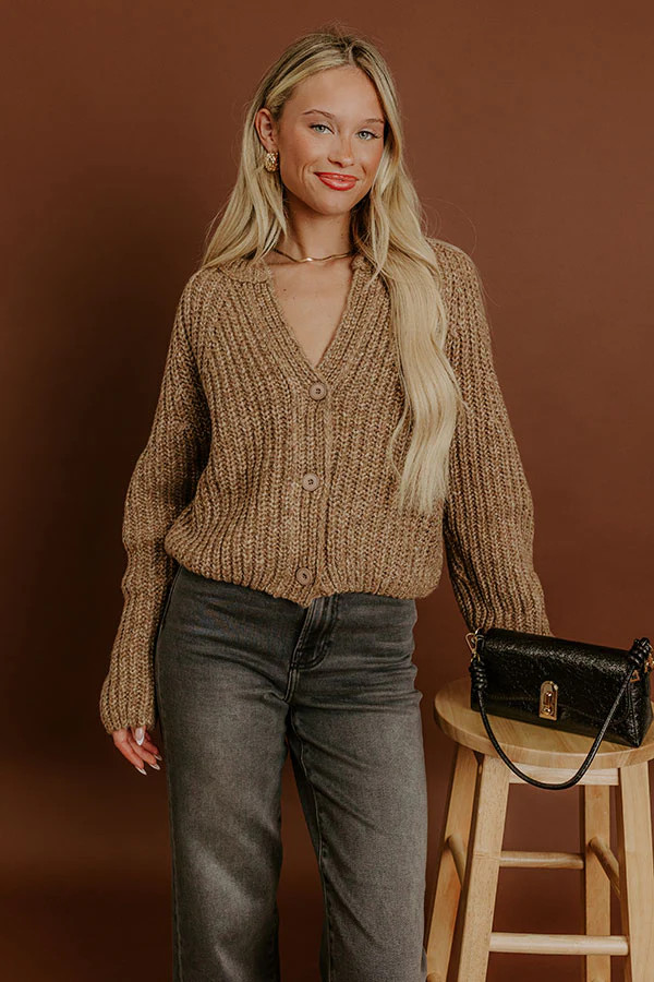 Cozy Vibes Knit Sweater in Mocha | Impressions Online Boutique
