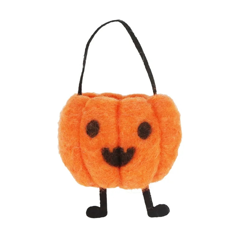 Halloween Orange Pumpkin Felt Figurine, by Way To Celebrate | Walmart (US)