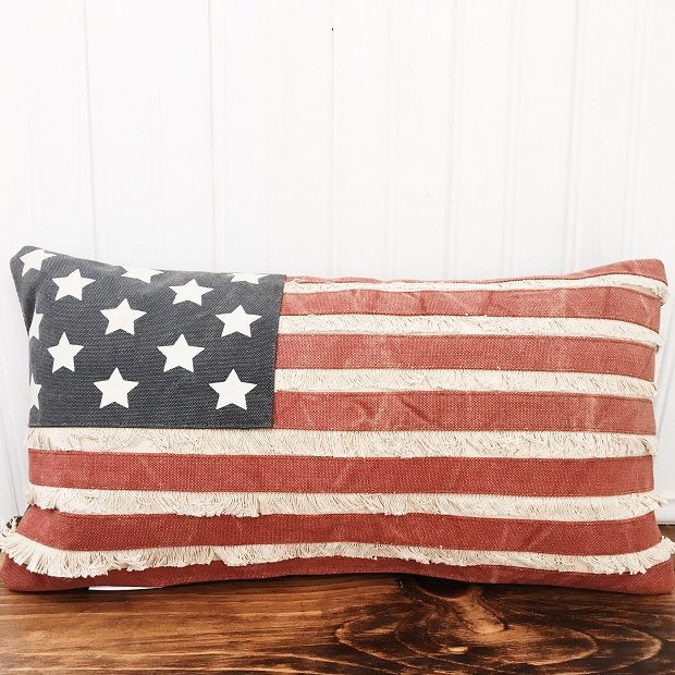 American Flag Throw Pillow | Antique Farm House
