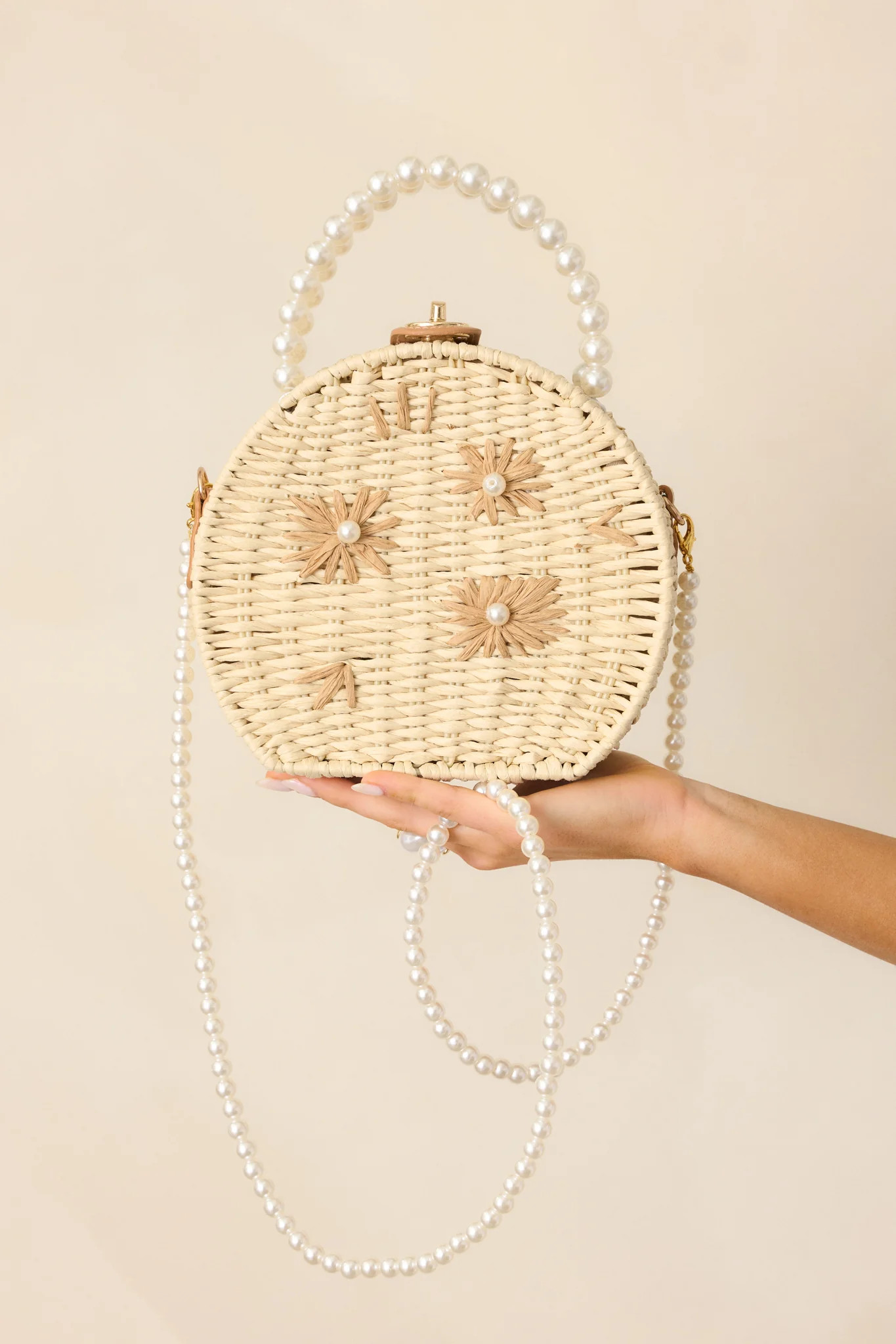 Let's Get Started Ivory Rattan Handbag | Red Dress