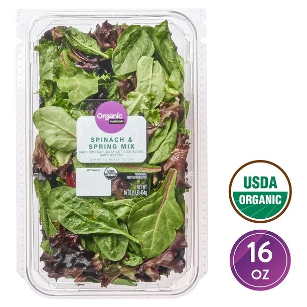 Marketside Organic Spinach & Spring Mix, 16 oz - Walmart.com | Walmart (US)