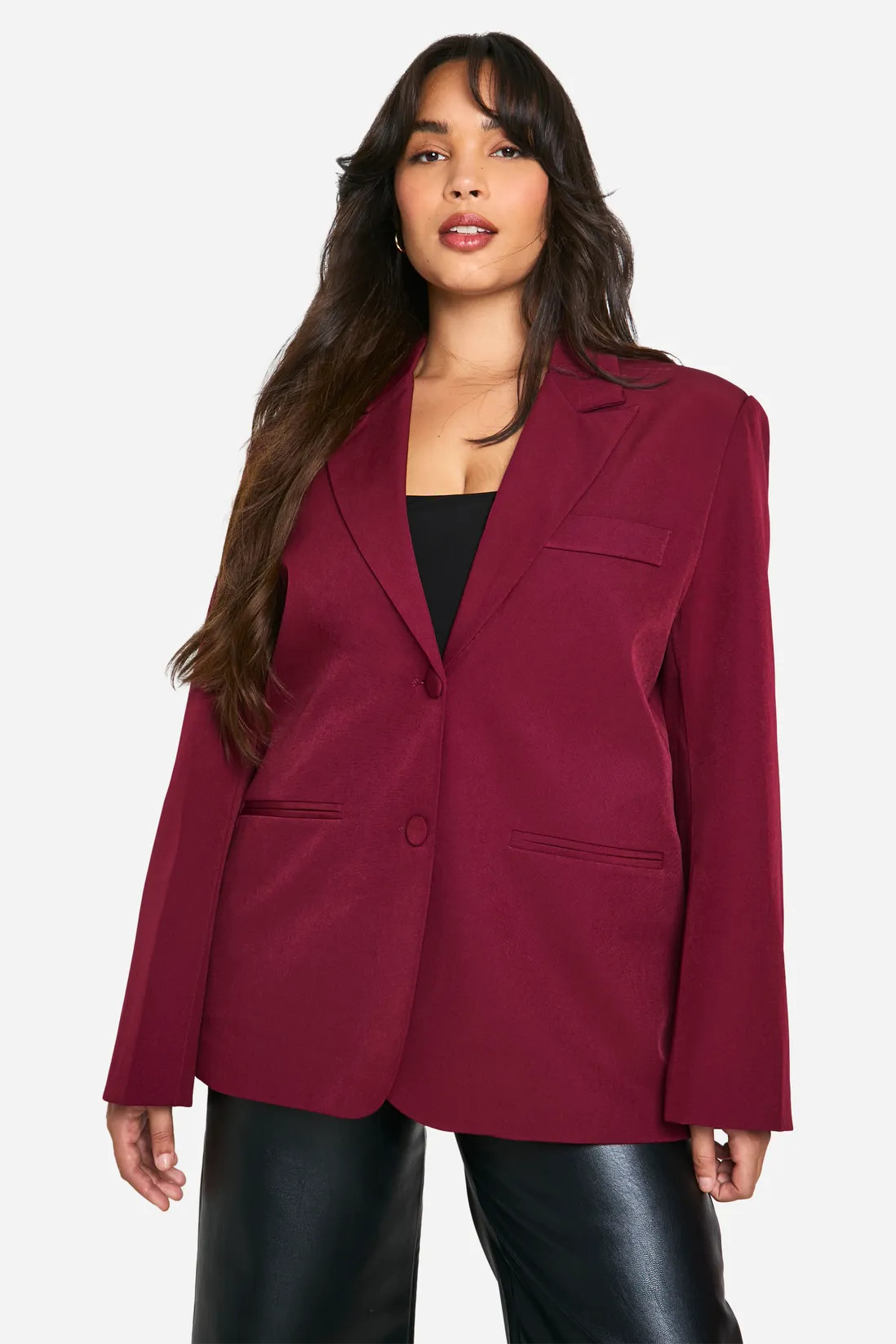 Plus Essential Oversized Single Breasted Blazer | boohoo (US & Canada)