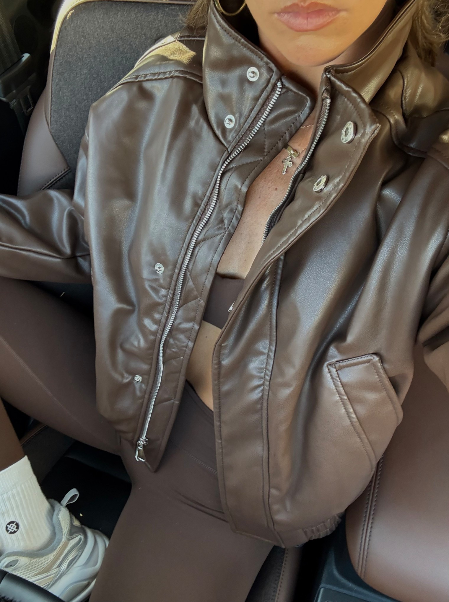 Wearing an xs in the jacket 