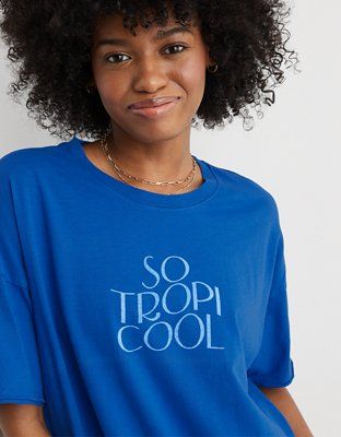 Aerie Graphic Oversized Boyfriend T-Shirt | Aerie