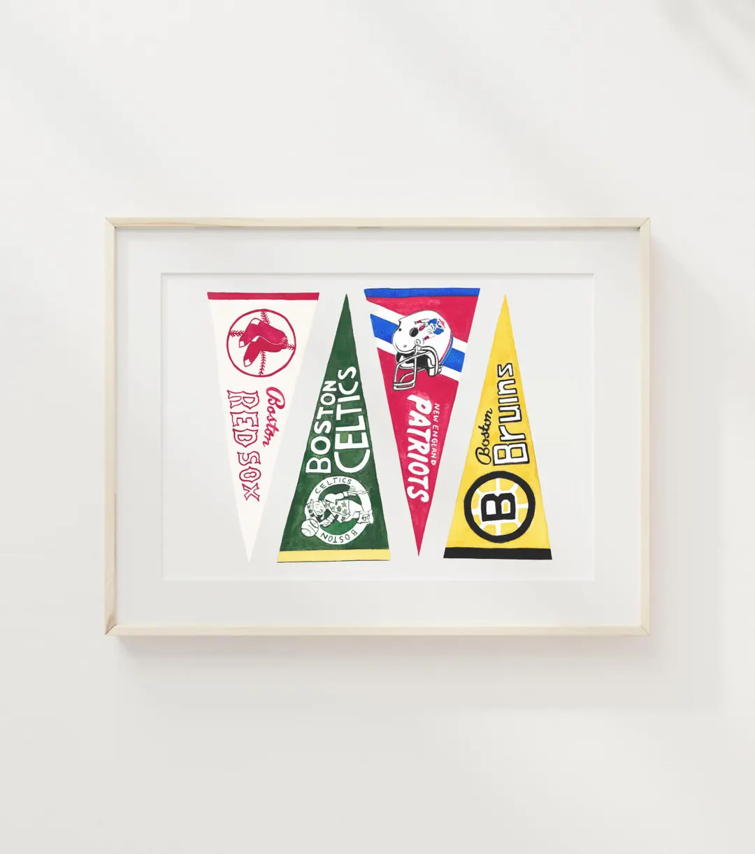 Boston Sports Pennants Watercolor Giclée Art Print: Red Sox, Patriots, Celtics, Bruins | Etsy (US)