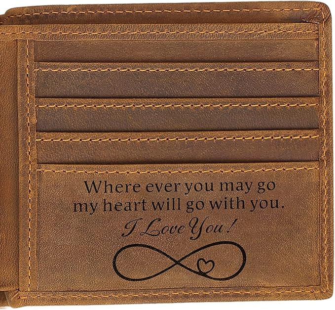 kullder Engraved Wallets for Men Leather Wallet Mens Personalized Gifts for Husband from Wife Cus... | Amazon (US)