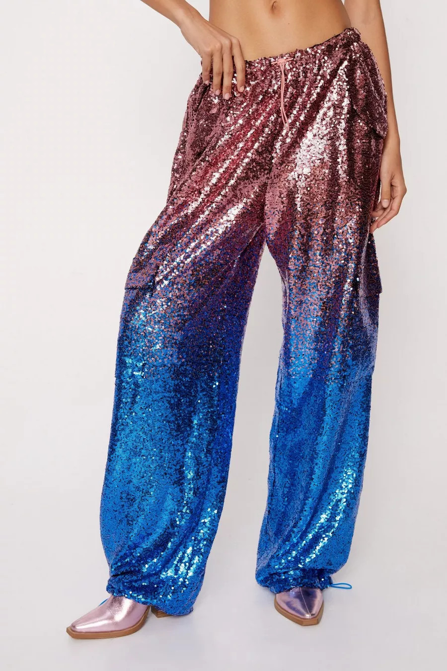 Ombre Sequin Cargo Pants | Nasty Gal (US)