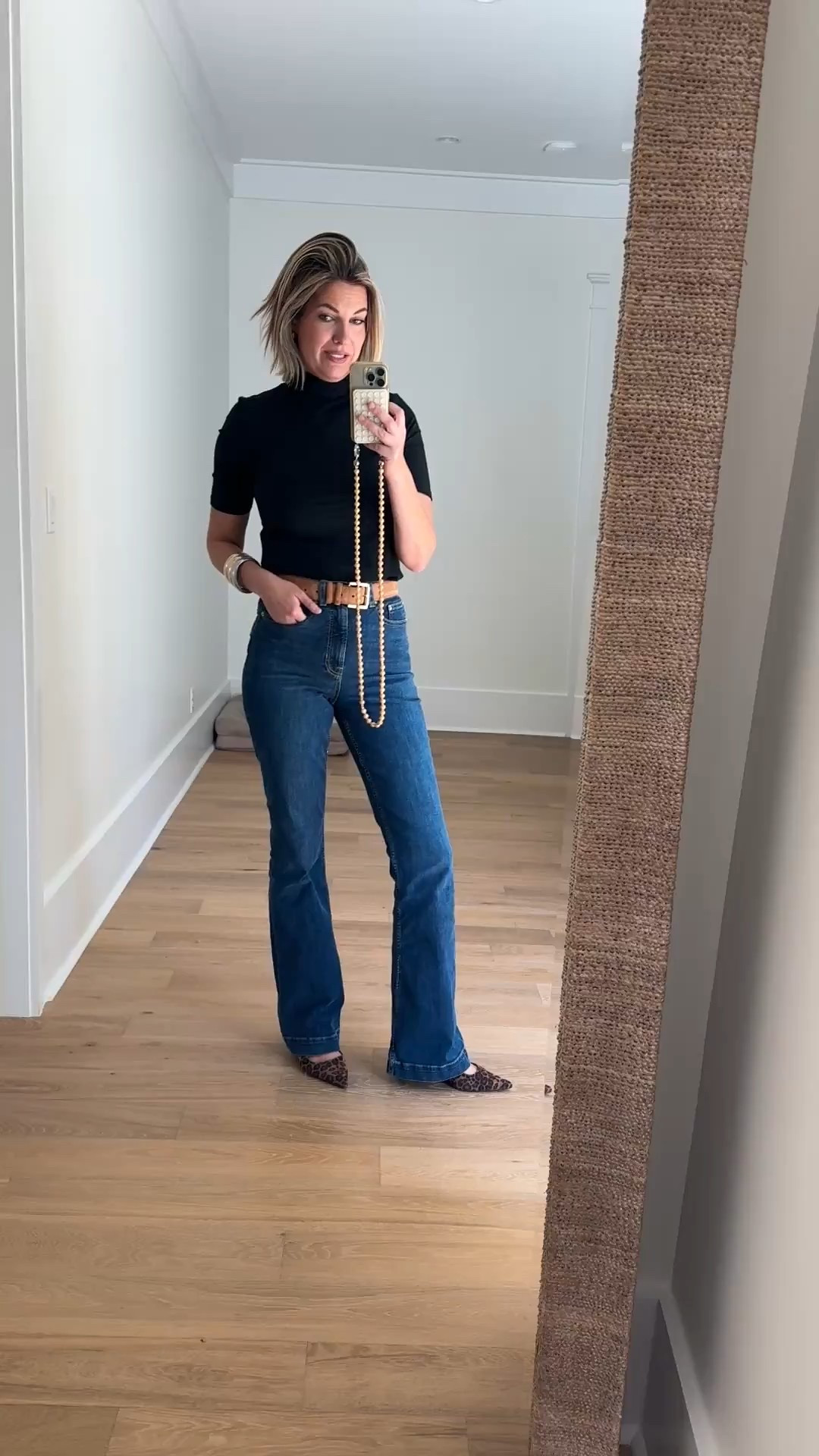 I am 5’11” wearing small in the top and 8 long in the jeans. Use code RACHELXSPANX if you’re a new customer for a discount.  Leopard shoes true to size.  

#LTKTall #LTKOver40 #LTKootd