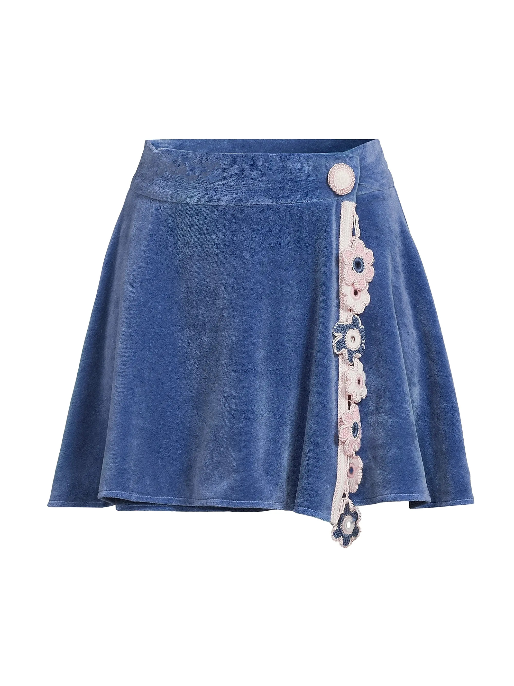 My Beachy Side Peony Lace-Trim Terry Miniskirt | Saks Fifth Avenue | Saks Fifth Avenue