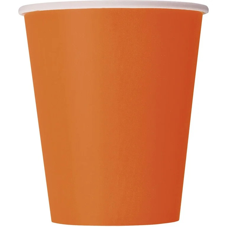 Unique 9 oz Cups 8pc Pumpkin Orange | Walmart (US)