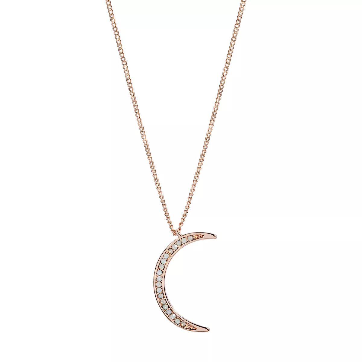 LC Lauren Conrad Rose Gold Tone Moon Necklace | Kohl's