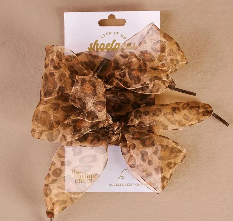 Cheetah Sheer Shoelaces - Etsy | Etsy (Global)