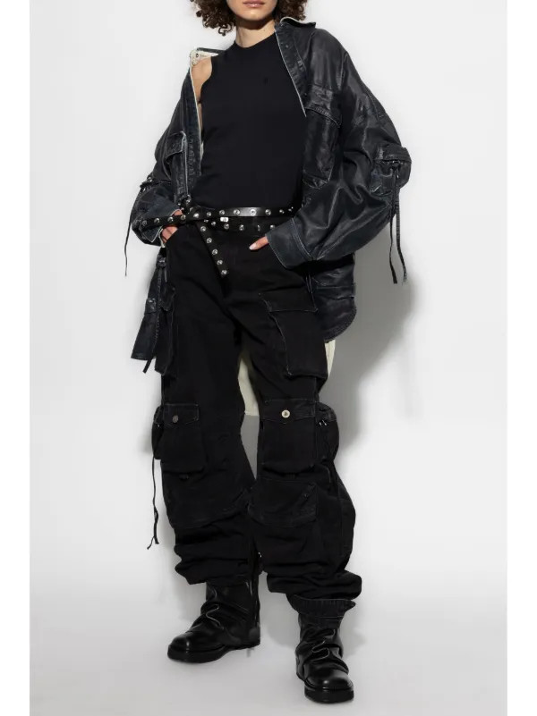 The Attico Fern Cargo Jeans | Black | FARFETCH | Farfetch Global