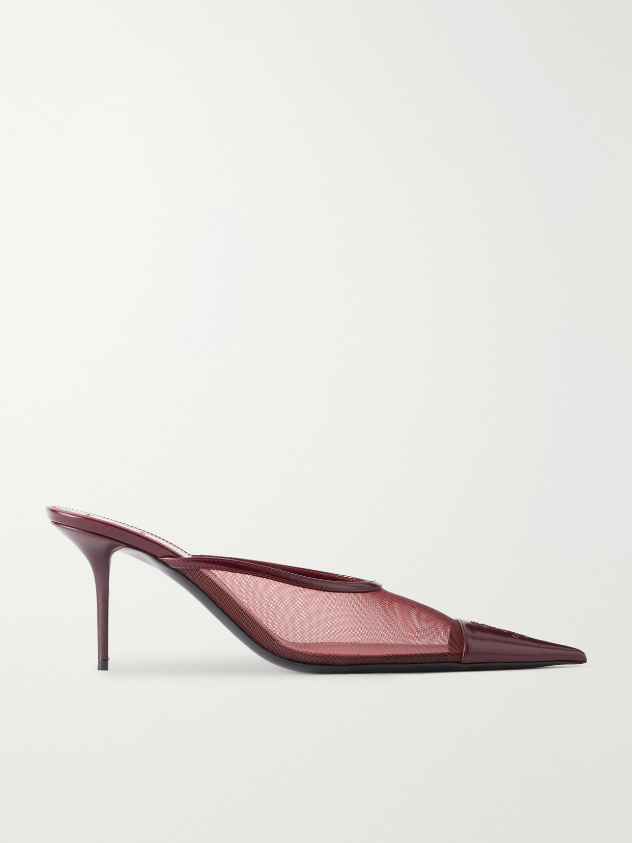 SAINT LAURENT - Renée 75 Cassandre-embroidered Leather-trimmed Mesh Pumps - EU 35 | NET-A-PORTER (US)