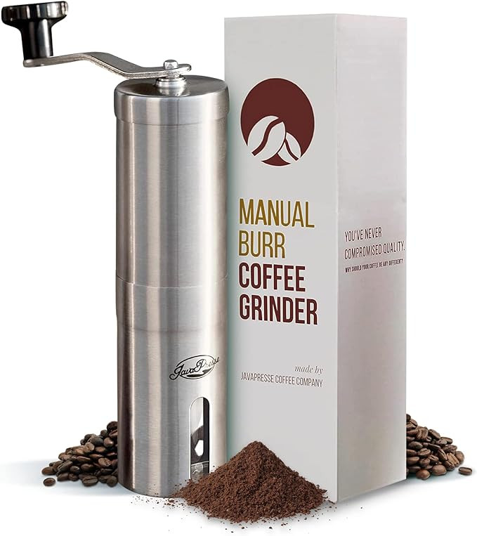 JavaPresse Manual Stainless Steel Coffee Grinder - 18 Adjustable Settings, Portable Conical Burr ... | Amazon (US)