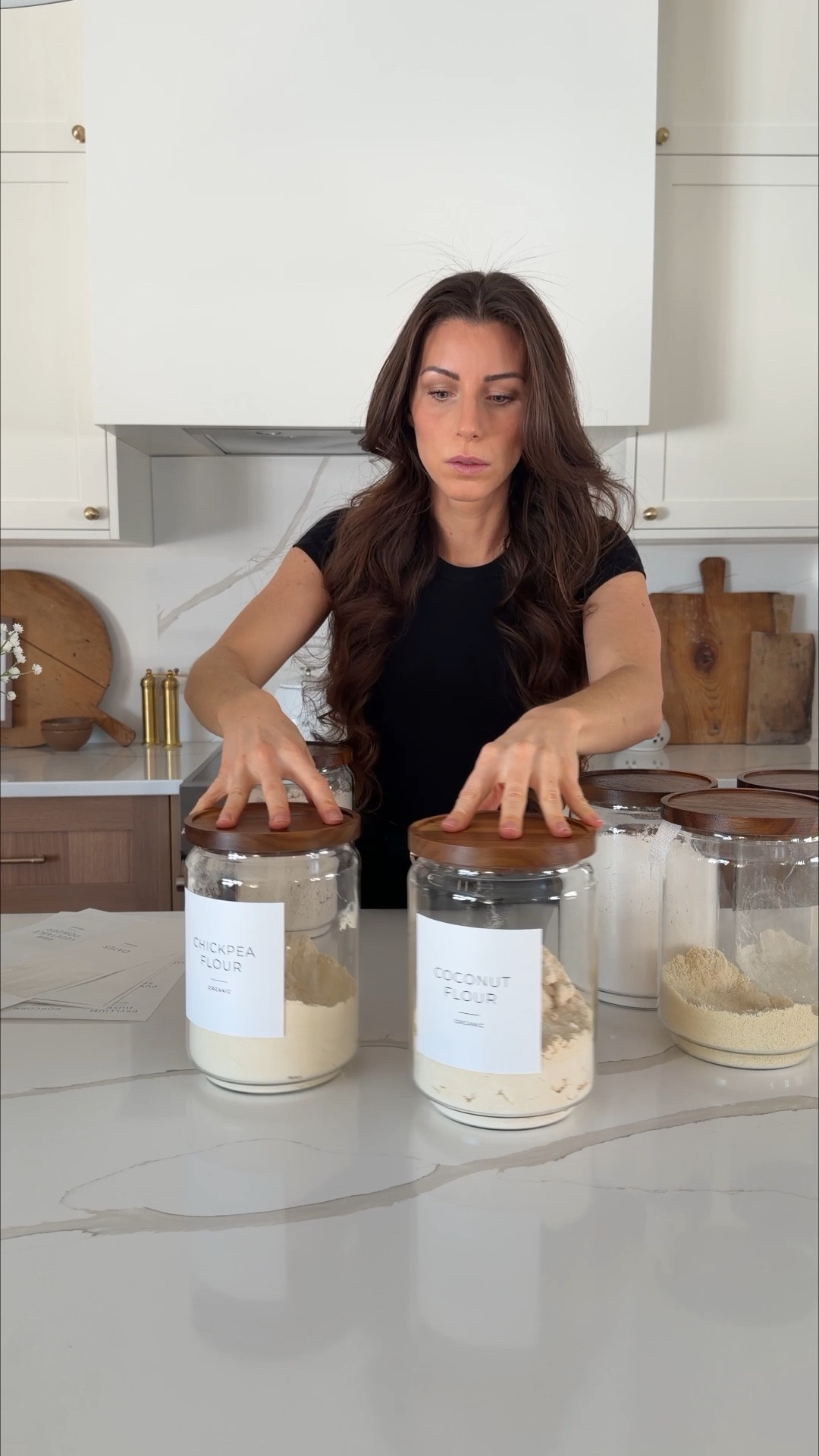 Now that you’ve seen little glimpses of the kitchen… here’s the labeling moment from a few weeks ago. 🤎 love love love these glass canisters 😍

#LTKhome #LTKstyletip #LTKsale
