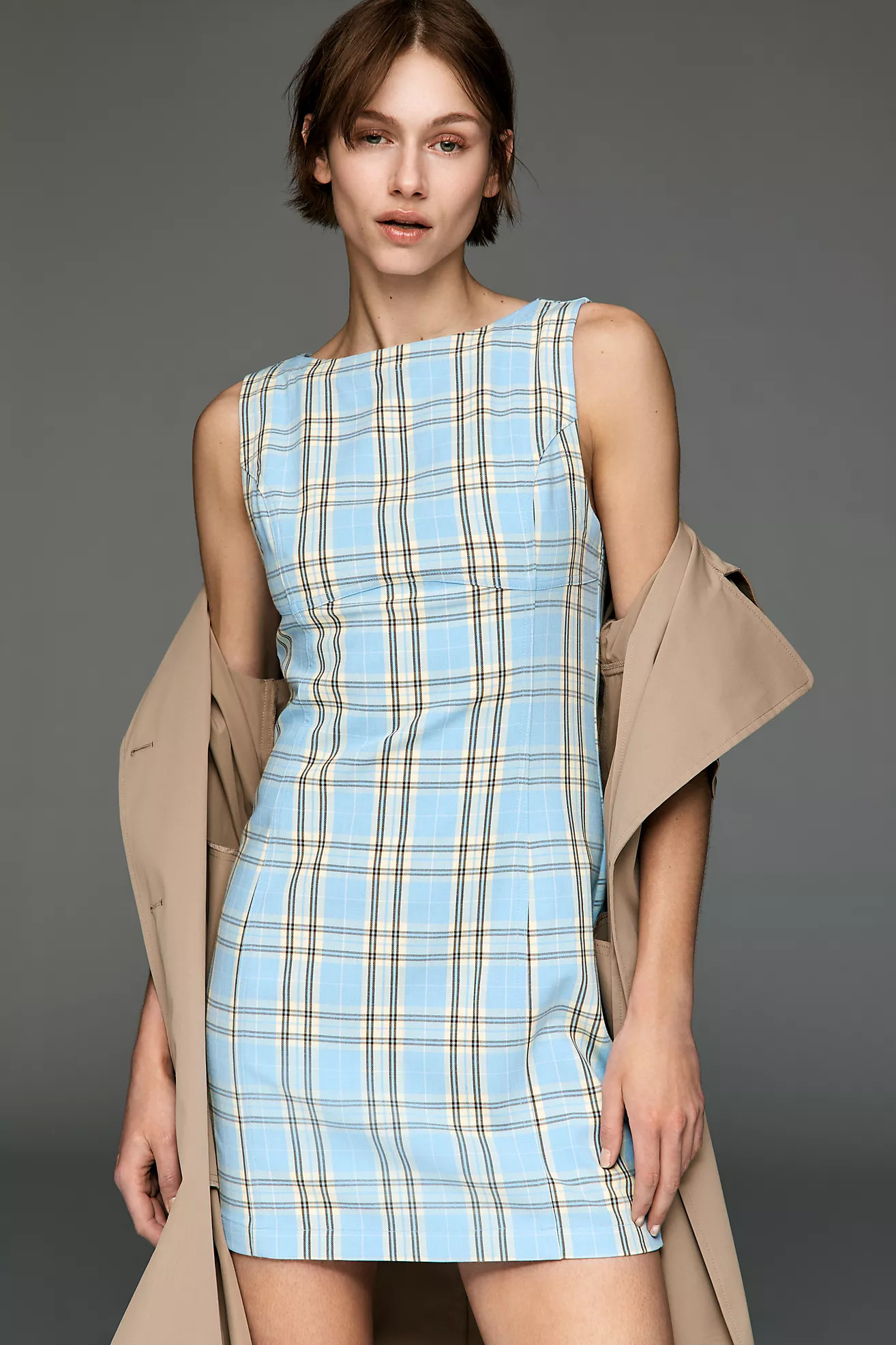 The Percie Plaid Mini Dress by Pilcro | Anthropologie (US)