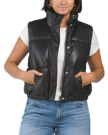 Lined Padded Faux Leather Vest | Women | Marshalls | Marshalls
