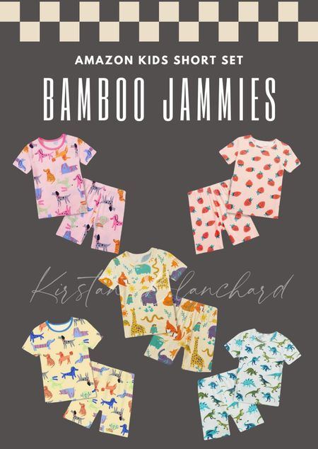 Kids patterned bamboo pajamas - shorts sets for summer 

#LTKKids #LTKFamily #LTKFindsUnder50