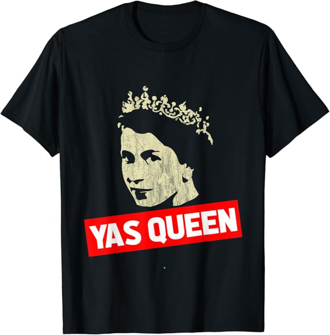 Yas Queen T-Shirt Funny Queen of England Shirts | Amazon (US)