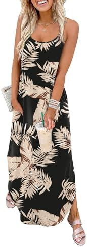 WIHOLL Women's Maxi Dresses for Women Casual Long Summer Sun Dresses 2026 Spaghetti Strap Hawaiia... | Amazon (US)