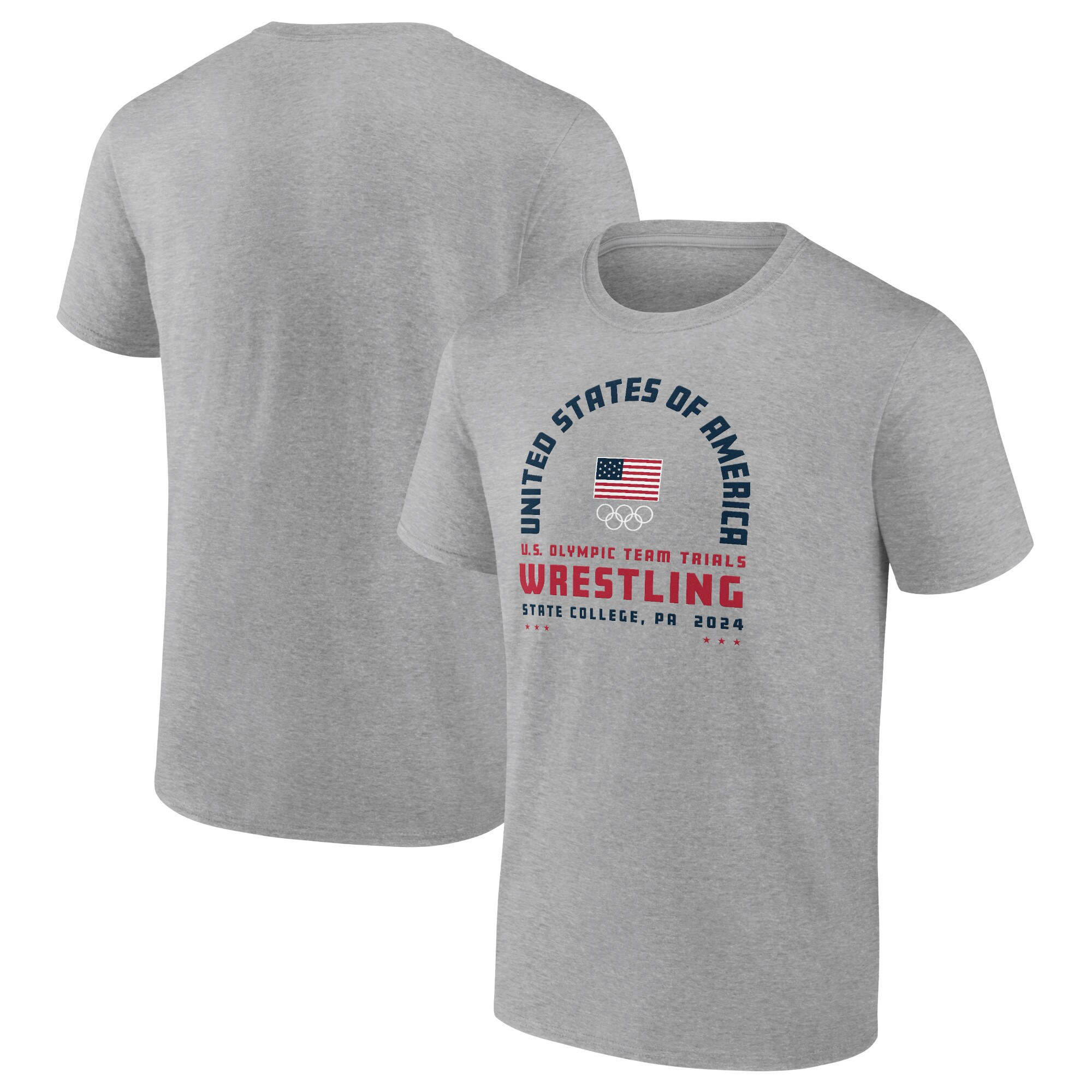 Team USA Fanatics U.S. Olympic Team Wrestling Trials Combat Arch T-Shirt - Heather Gray | Fanatics