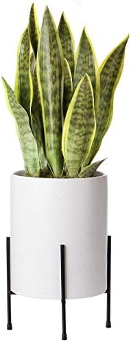 Mid Century Planter with Stand Included | 8 Inch Ceramic Plant Pot with Stand Perfect as an Indoo... | Amazon (US)