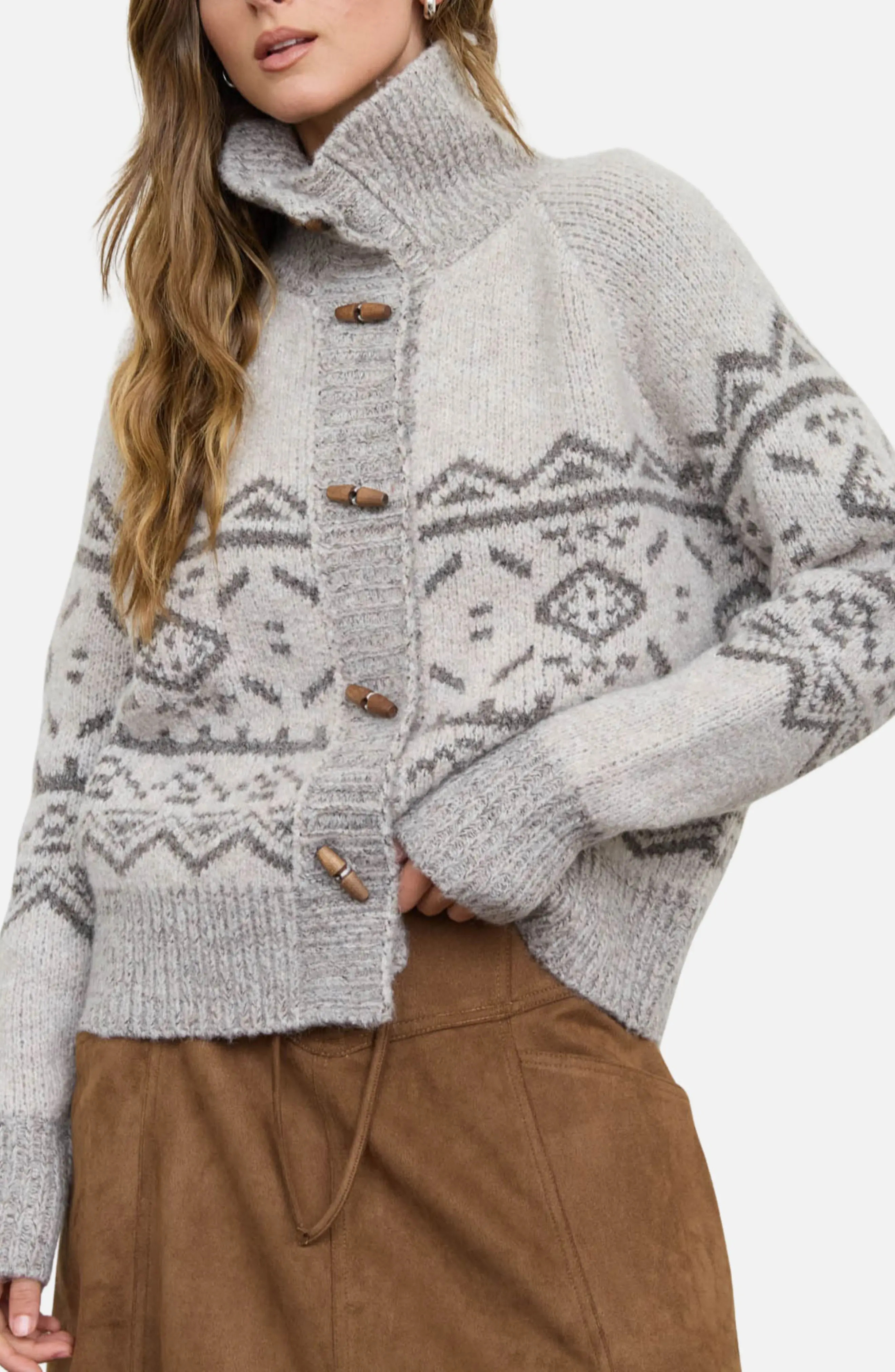 Blu Pepper Toggle Cardigan in Light Taupe at Nordstrom Rack, Size Small | Nordstrom Rack