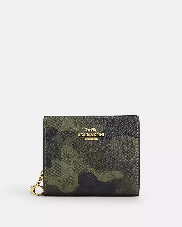 Snap Wallet In Signature Camo Print | Coach Outlet US