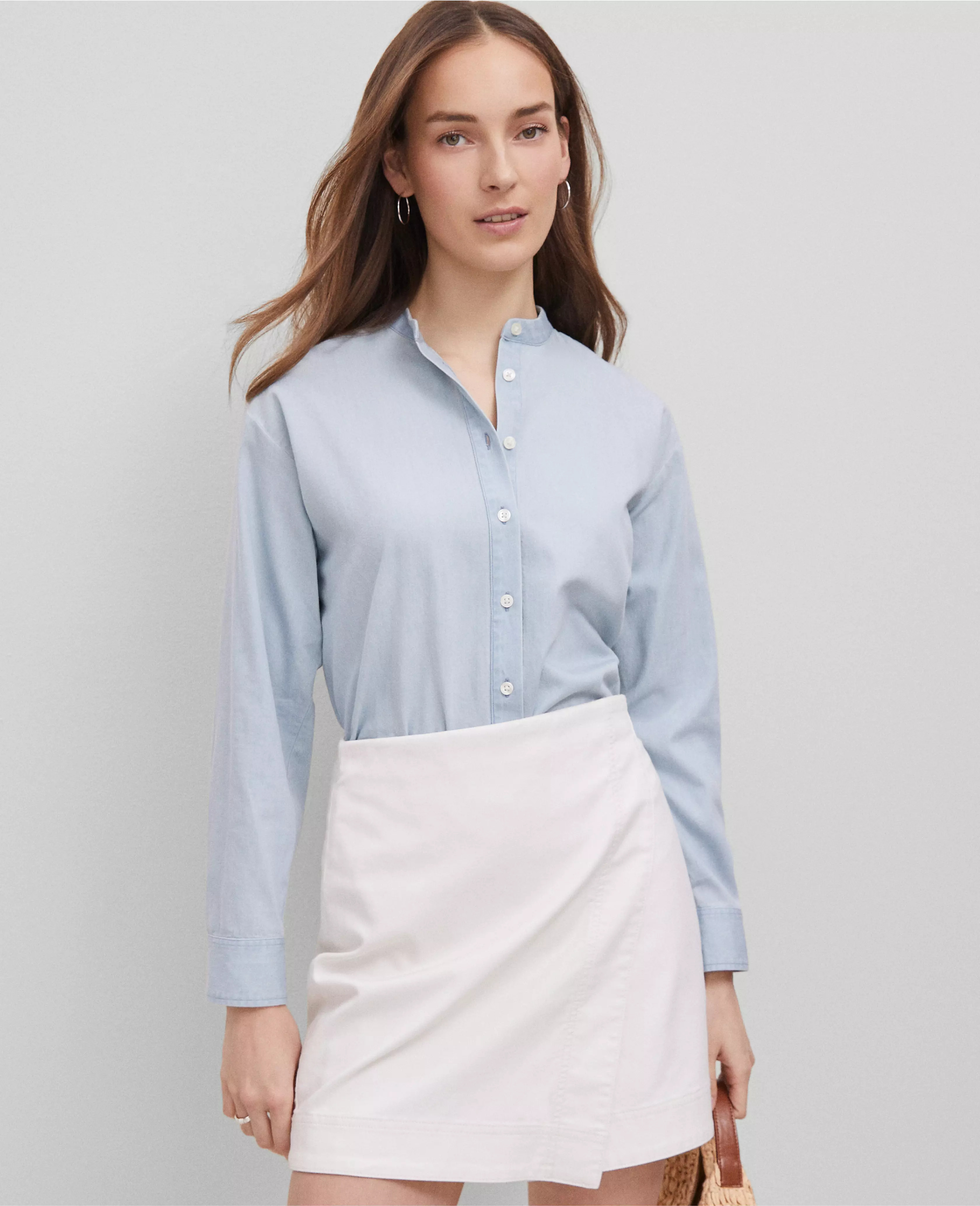 Weekend Collection Chambray Shirt | Ann Taylor