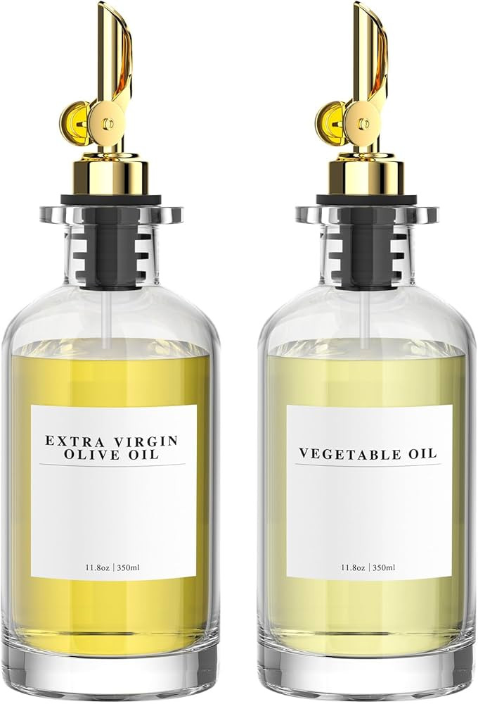 2 Pack Olive Oil Dispensers Bottle for Kitchen, Glass Cooking Oil Dispenser, Oil and Vinegar Disp... | Amazon (US)