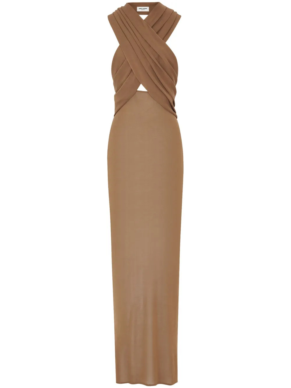 Saint Laurenthooded cut-out maxi dress | Farfetch Global