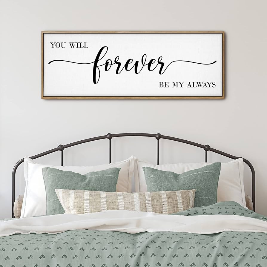 GraceView Wall Decor - 42”X15”, You Will Forever Be My Always, Wood Framed Wall Art for Bedro... | Amazon (US)