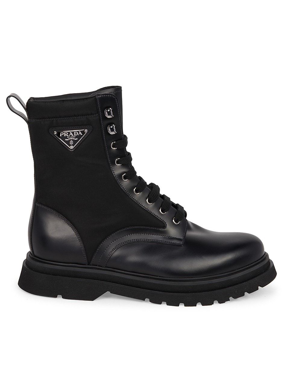 Prada Men's Millerighe Combat Boots - Nero - Size 10 | Saks Fifth Avenue