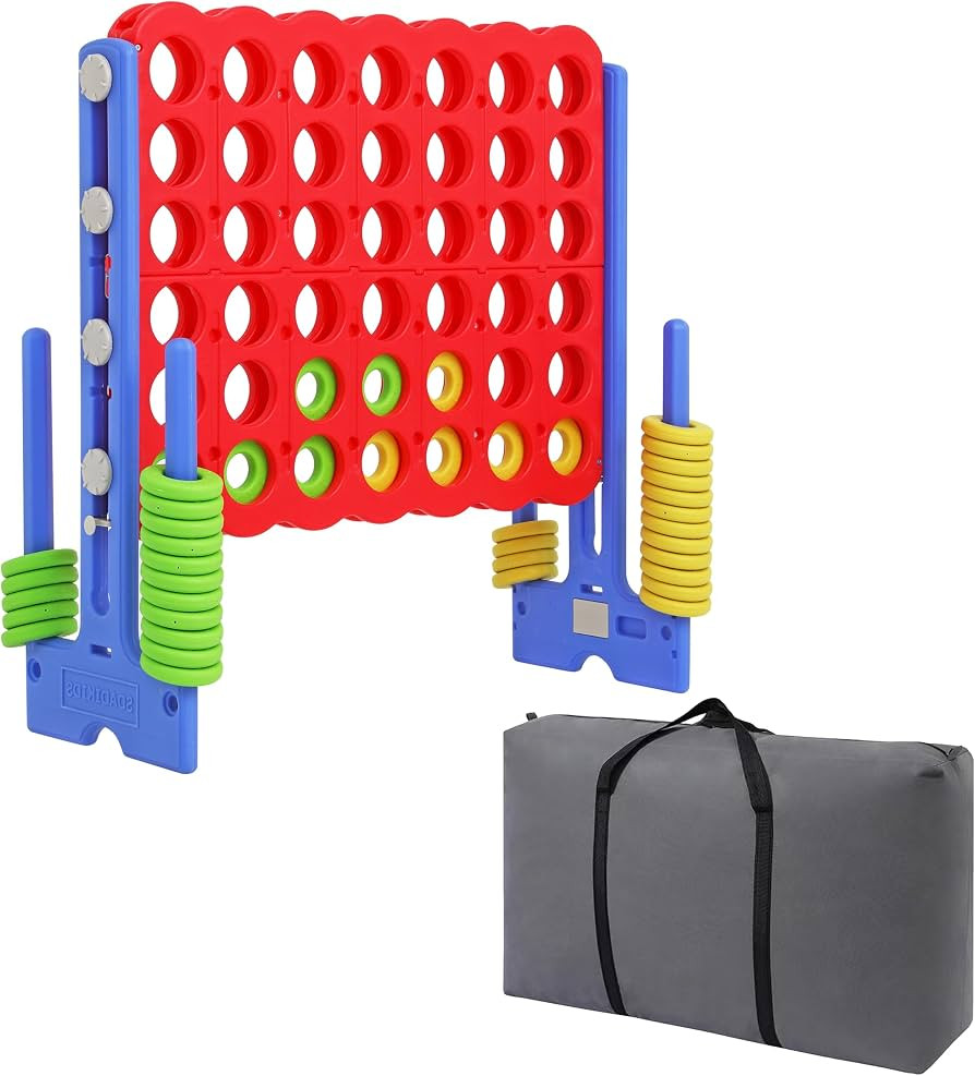 SDADI Jumbo 4 in a Row Game, 4-to-Score Giant Game Set with Adjustable Height (2.5-3.5 FT) for Ki... | Amazon (US)