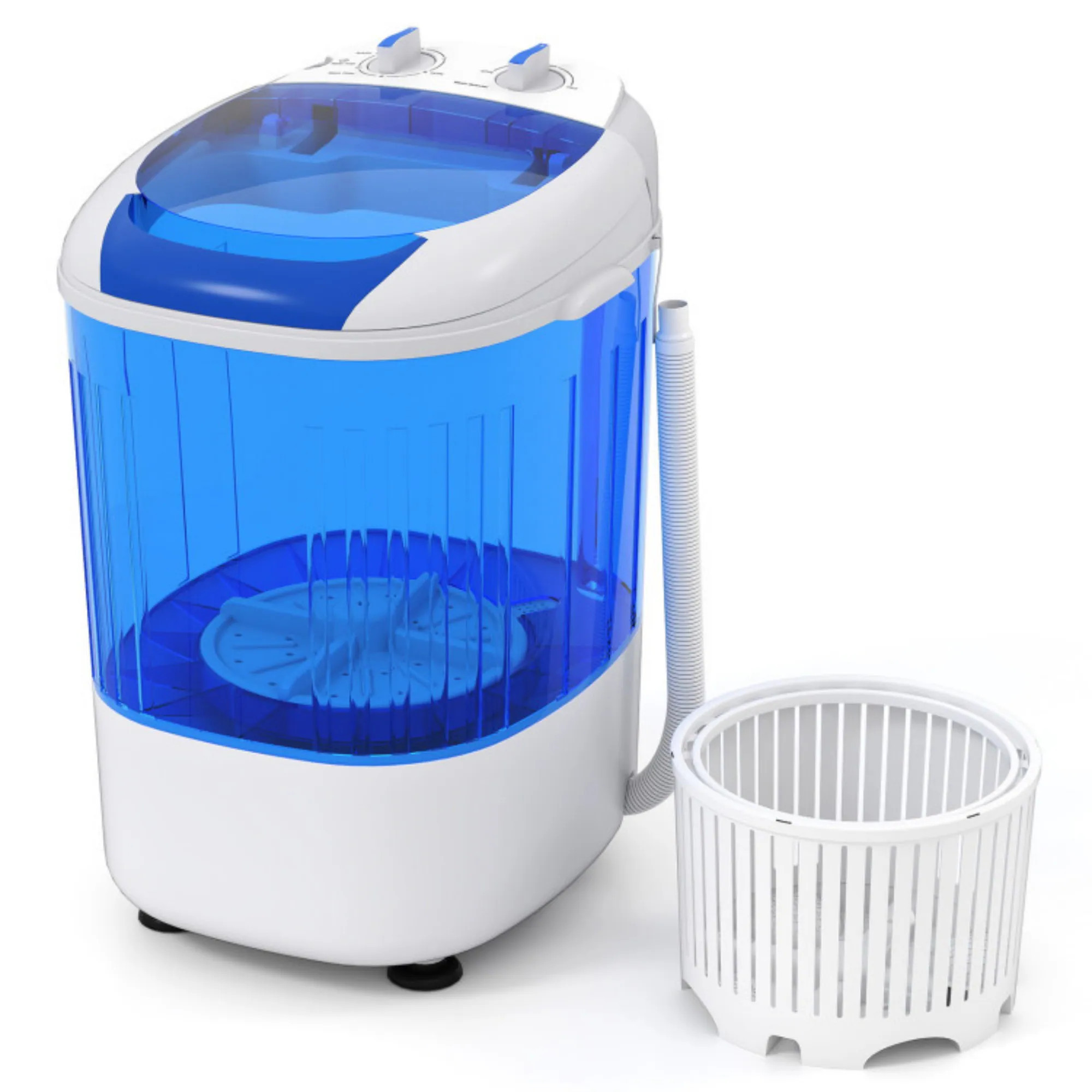 LUCKY ONE Portable Mini Semi-automatic Washing Machine with Spin Tub and Drain Hose 2.5 kg Capacity one_size | LO-FP10950USBL | Lowe's
