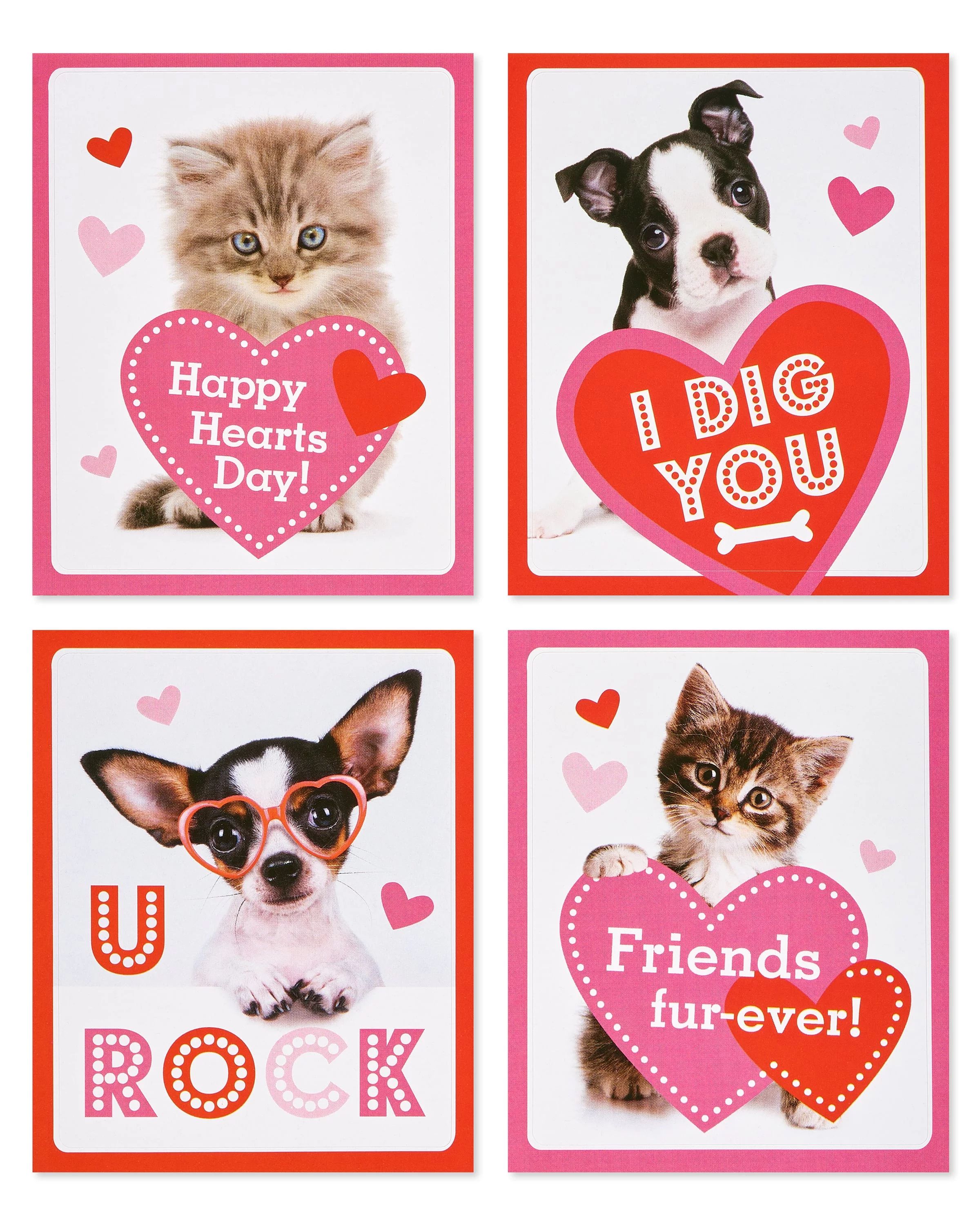American Greetings 40-Count Valentine's Day Cards for Kids Classroom with Stickers, Puppies and K... | Walmart (US)