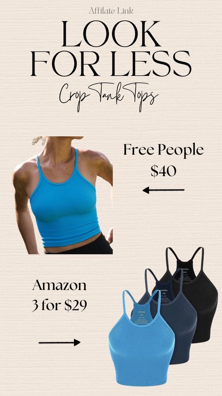 Free people look for less crop tank tops!  So many color combos! 

Free people dupes, free people look for less

#LTKfitness #LTKunder50