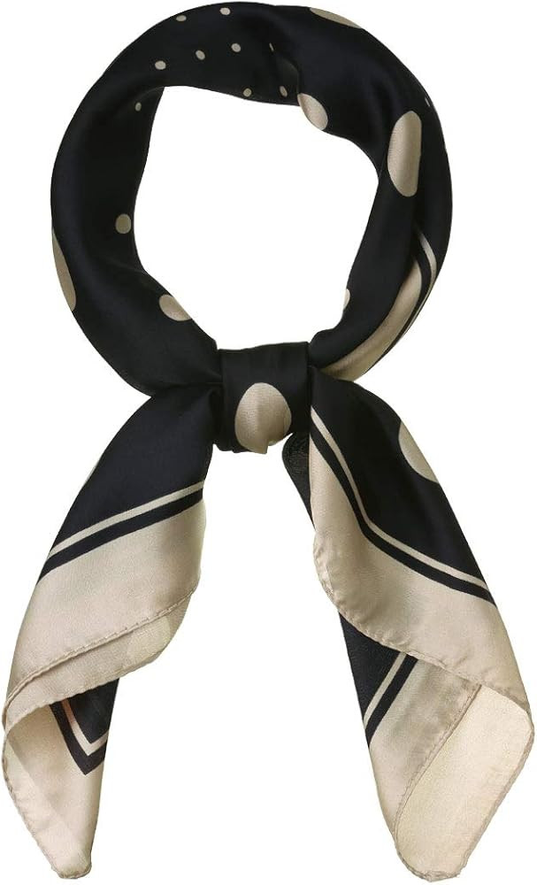 Allegra K 70cm Polka Dots Square Scarf Neck Scarves Kerchief Neckerchief Headband for Women | Amazon (US)