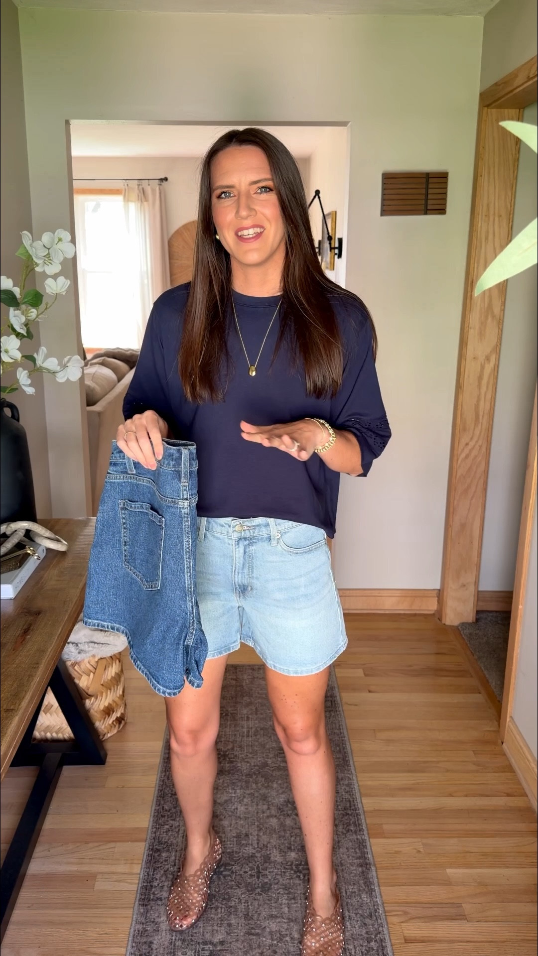 $18 denim shorts that check all the boxes! I sized up to a size 6. 