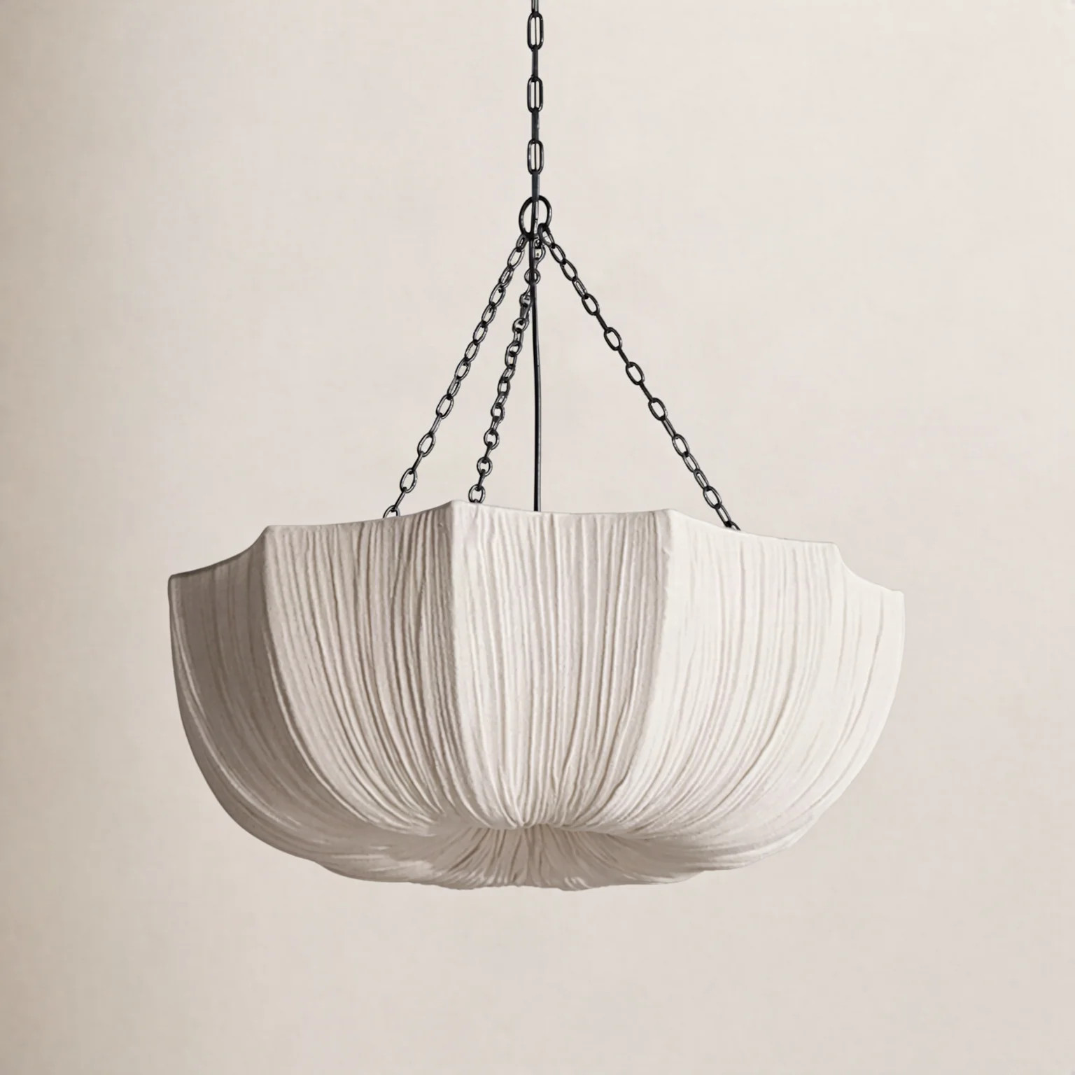 Three Light Pendant Light Indoor Bowl Fabric Kitchen Island | Wayfair North America