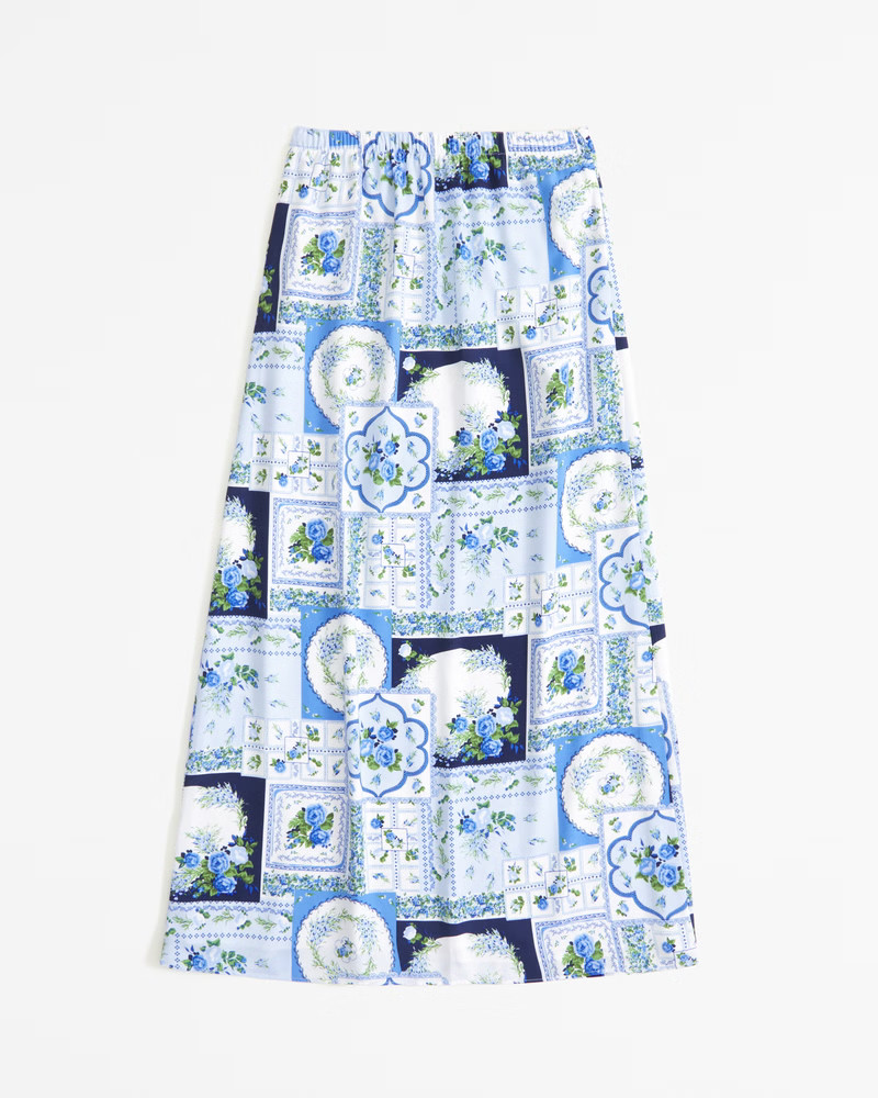 Faux Silk Maxi Skirt | Abercrombie & Fitch (US)