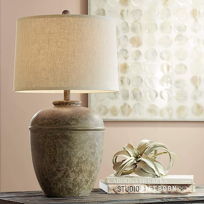 John Timberland Otero Rustic Southwestern Style Table Lamp 27" Tall Gray Faux Mottled Stone Jug C... | Amazon (US)