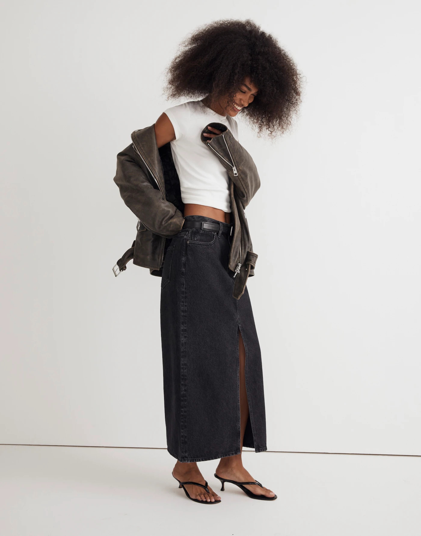 Denim Mid-Rise Maxi Skirt in Lunar Wash | Madewell | Madewell