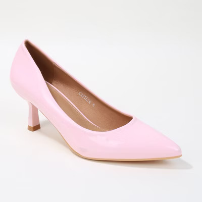 Berness Women's Caitlin Classic Patent Kitten Heel Pumps Pink 10 | Target