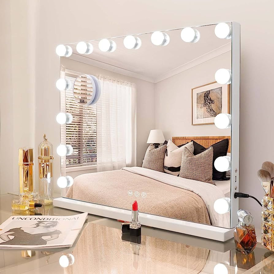 Fenair Vanity Mirror with Lights Hollywood Mirror with 15 LED Dimmable Bulbs 3 Color Lighting Mod... | Amazon (US)